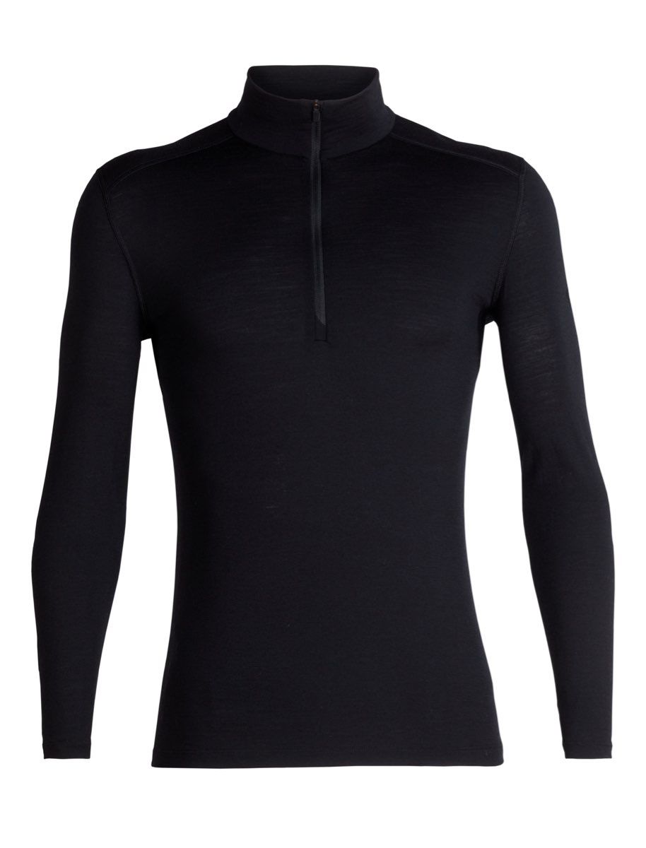 Icebreaker Mens 200 Oasis LS Half Zip Black