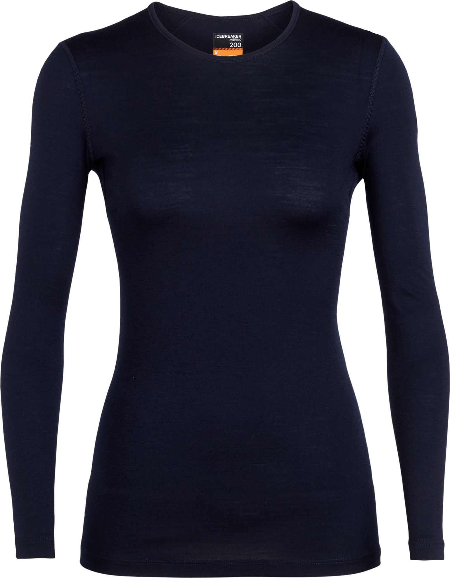 Icebreaker Women's 200 Oasis Long Sleeve Crewe Midnight Navy