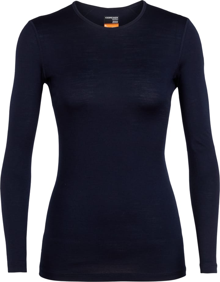 Icebreaker Women's 200 Oasis Long Sleeve Crewe Midnight Navy Icebreaker