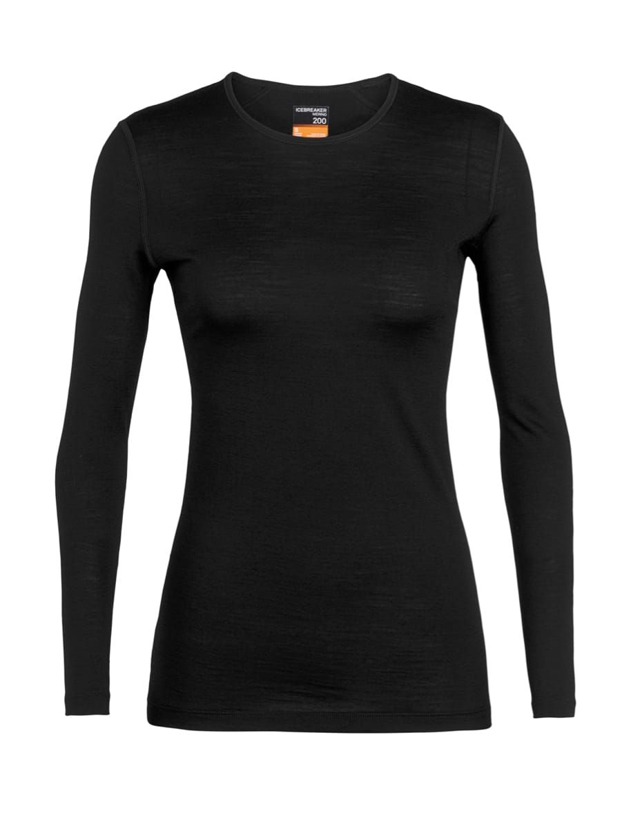 Icebreaker Wmns 200 Oasis LS Crewe Black