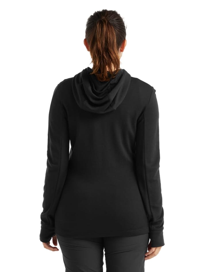 Women's Quantum III Long Sleeve Zip Hood BLACK Icebreaker