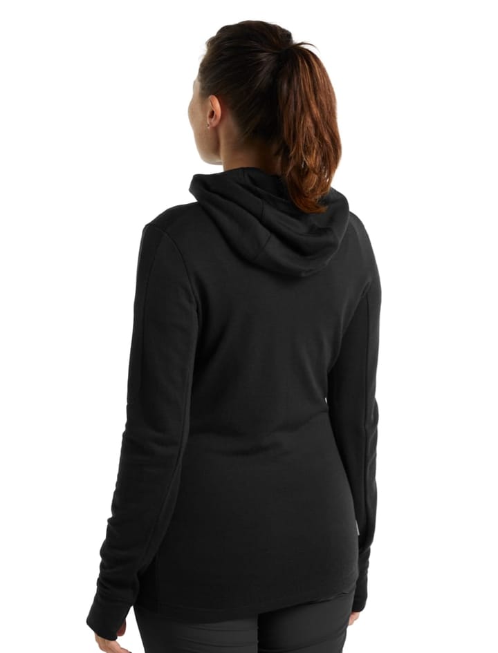 Women's Quantum III Long Sleeve Zip Hood BLACK Icebreaker