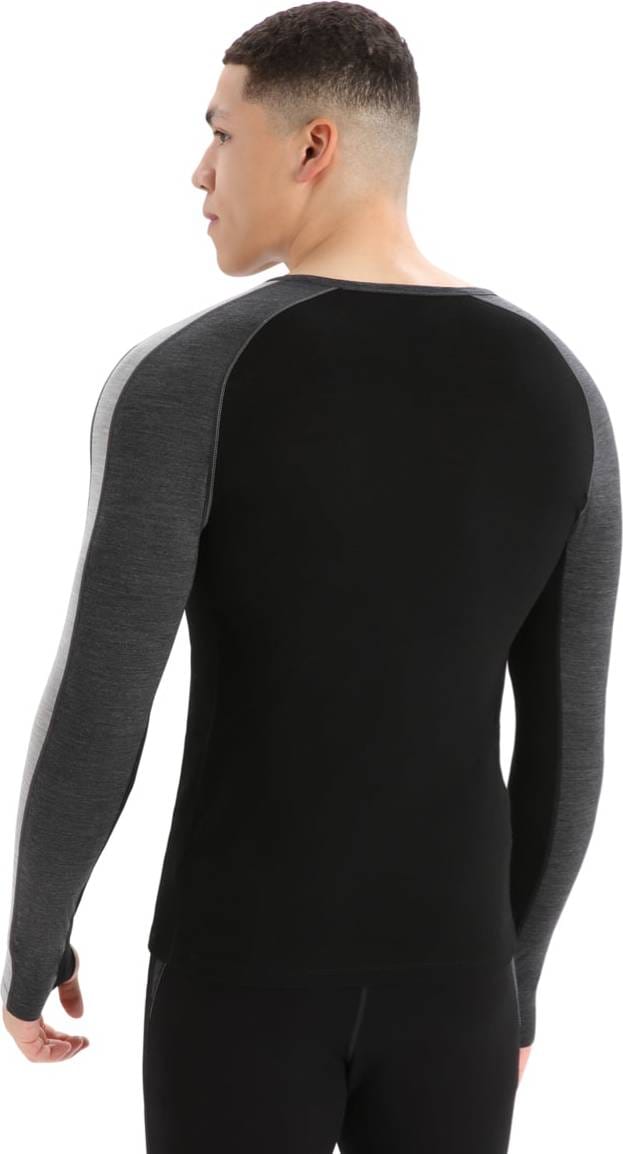 Icebreaker Men's Zoneknit 200 Long Sleeve Crewe Jet Heather/Black Icebreaker Icebreaker Men's Zoneknit 200 Long Sleeve Crewe Jet Heather/Black Icebreaker