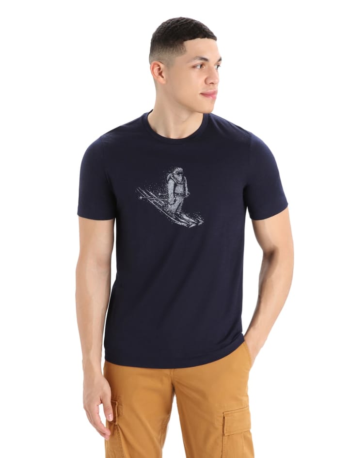 Icebreaker Men Tech Lite II SS Tee Skiing Yeti Midnight Navy Icebreaker