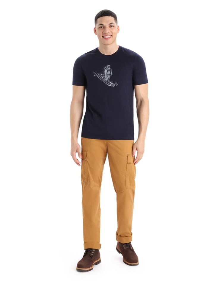 Icebreaker Men Tech Lite II SS Tee Skiing Yeti Midnight Navy Icebreaker