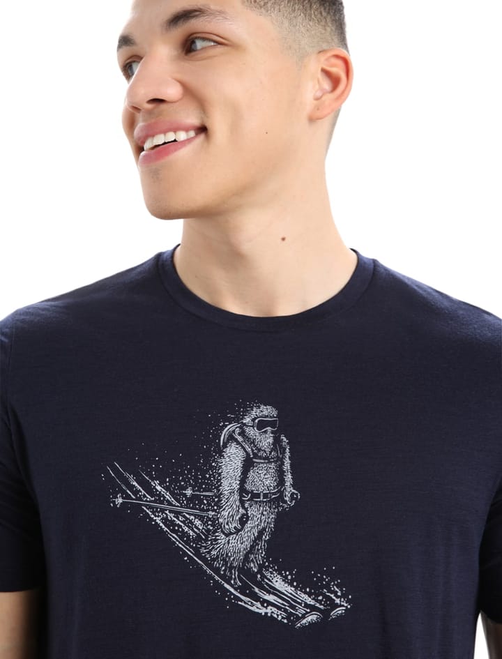 Icebreaker Men Tech Lite II SS Tee Skiing Yeti Midnight Navy Icebreaker