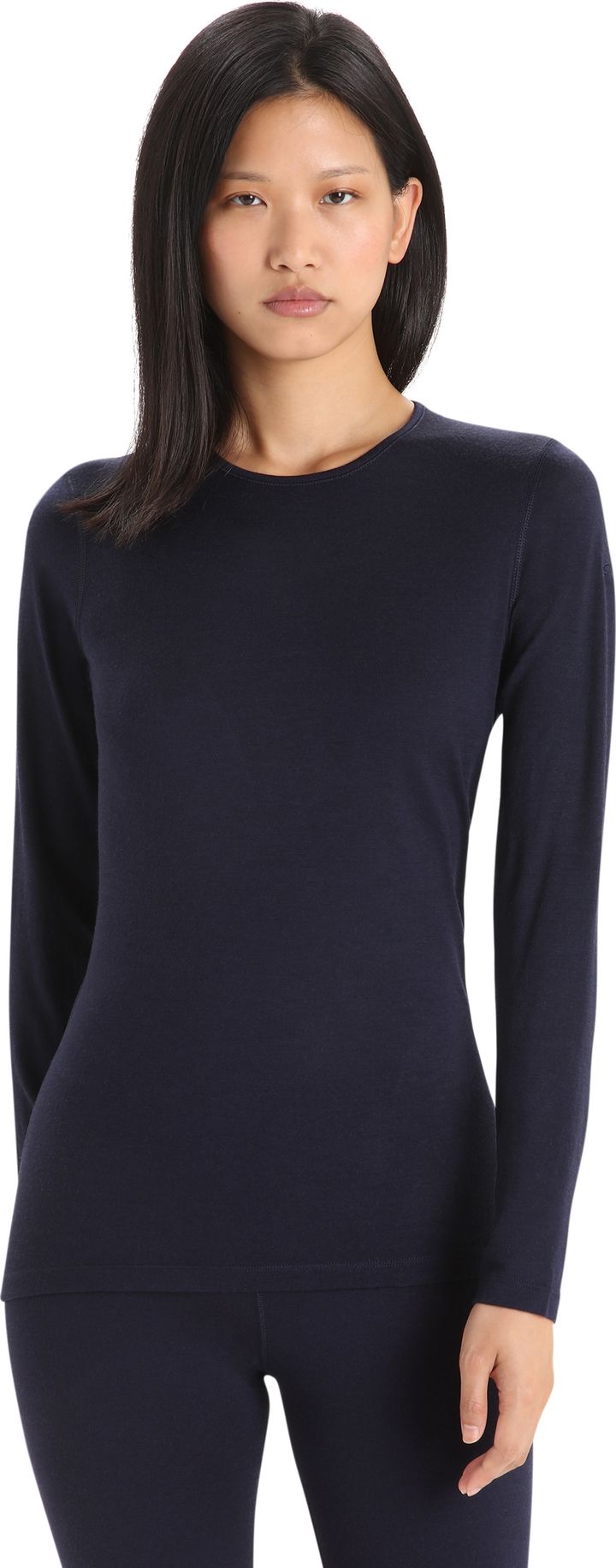 Icebreaker Women's 200 Oasis Long Sleeve Crewe Midnight Navy Icebreaker