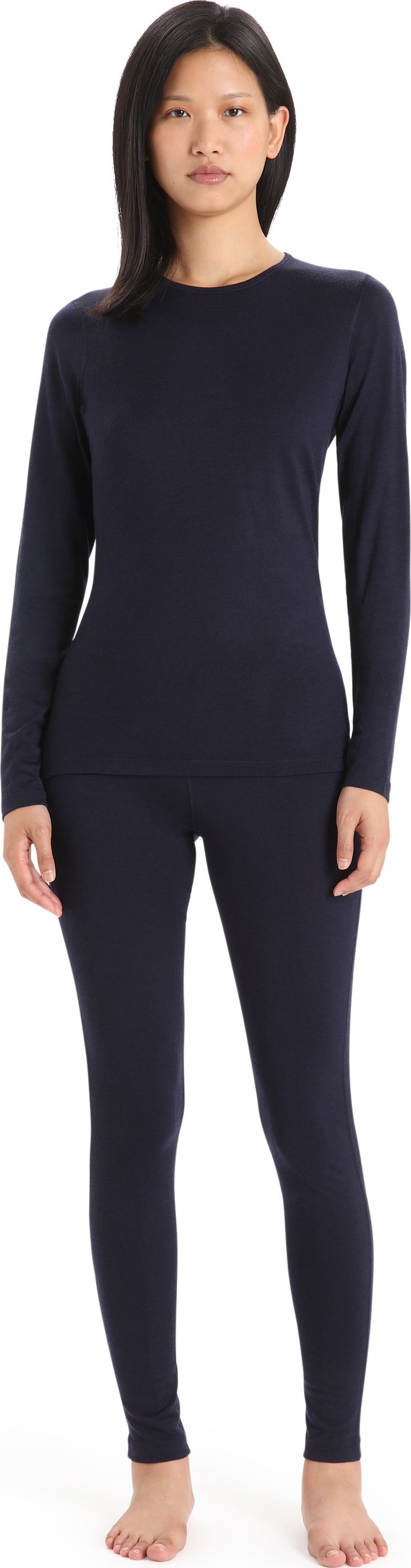Icebreaker Women's 200 Oasis Long Sleeve Crewe Midnight Navy Icebreaker