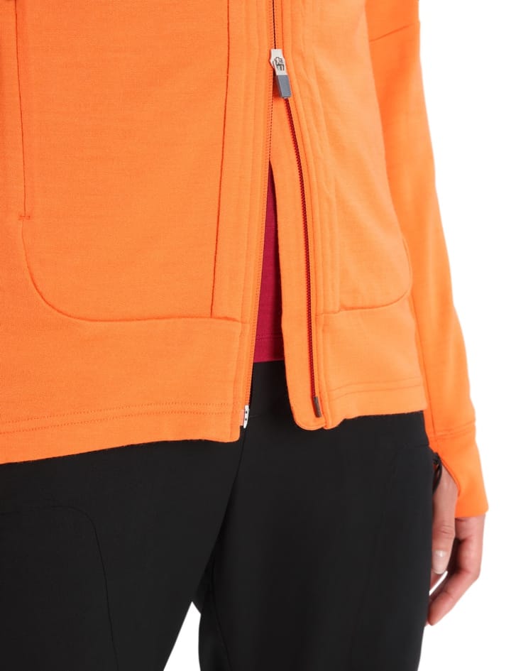 Icebreaker Women's Quantum III Long Sleeve Zip Hood Flash/Cherry Icebreaker