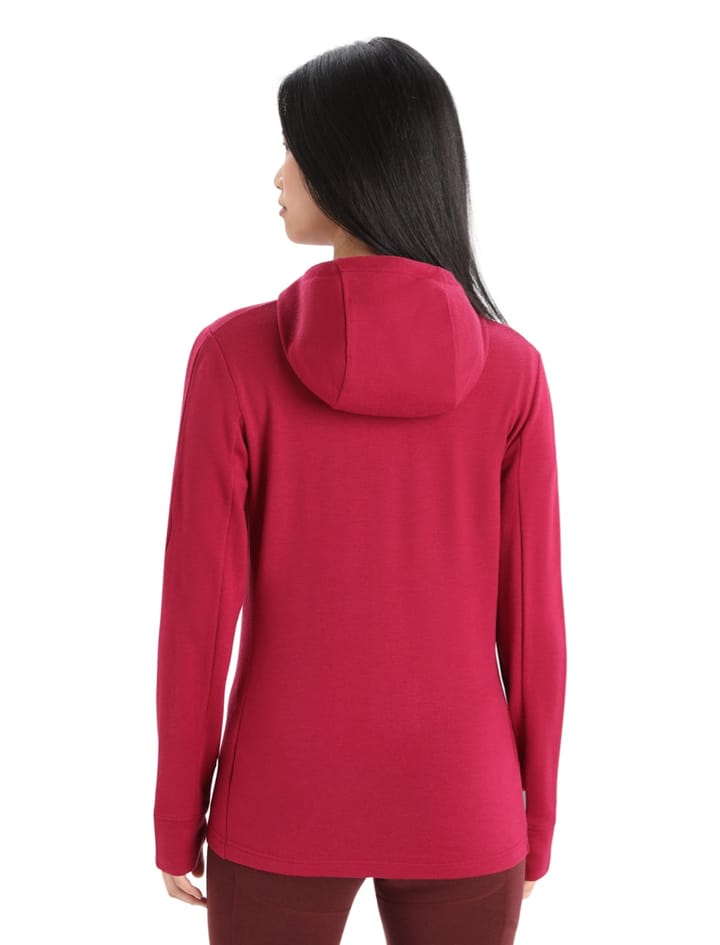Icebreaker Women's Quantum III Long Sleeve Zip Hood Cherry/Espresso Icebreaker Icebreaker Women's Quantum III Long Sleeve Zip Hood Cherry/Espresso Icebreaker