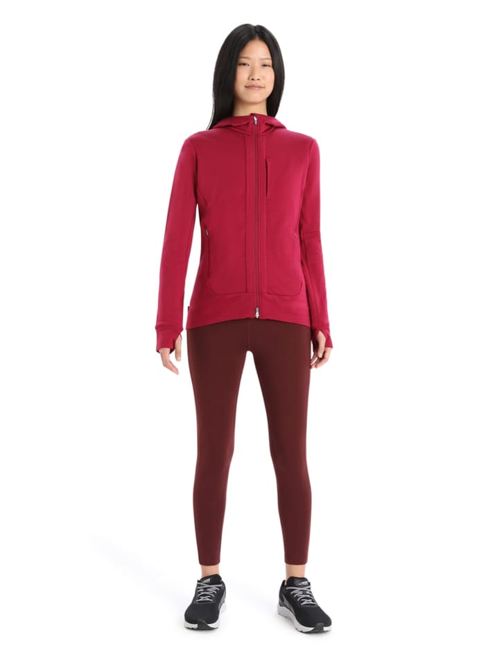 Icebreaker Women's Quantum III Long Sleeve Zip Hood Cherry/Espresso Icebreaker Icebreaker Women's Quantum III Long Sleeve Zip Hood Cherry/Espresso Icebreaker