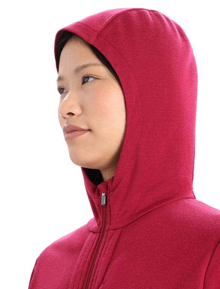Icebreaker Women's Quantum III Long Sleeve Zip Hood Cherry/Espresso Icebreaker Icebreaker Women's Quantum III Long Sleeve Zip Hood Cherry/Espresso Icebreaker