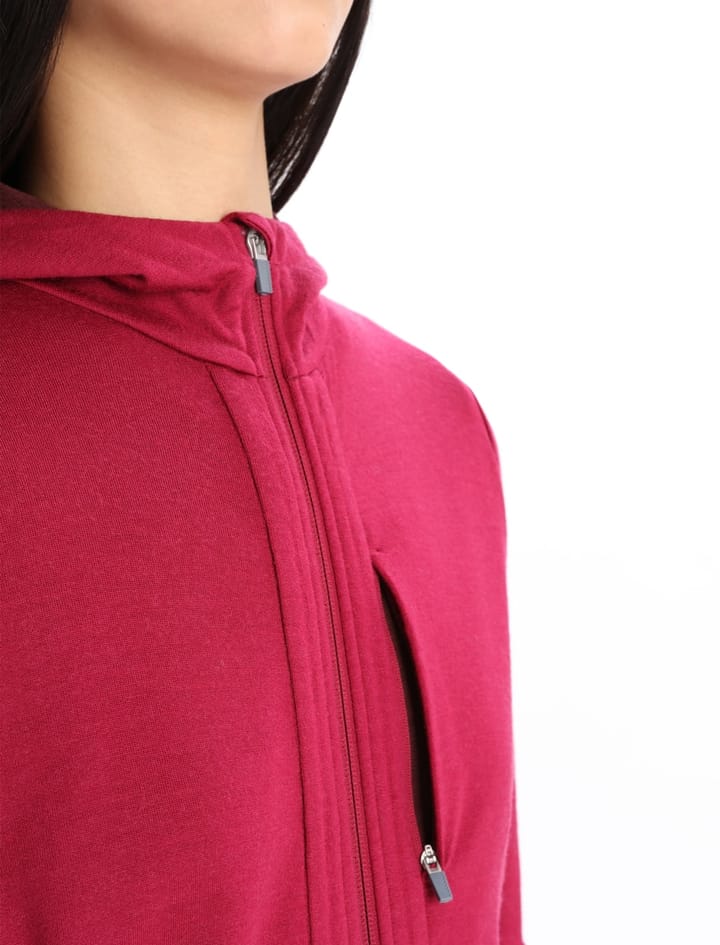 Icebreaker Women's Quantum III Long Sleeve Zip Hood Cherry/Espresso Icebreaker Icebreaker Women's Quantum III Long Sleeve Zip Hood Cherry/Espresso Icebreaker