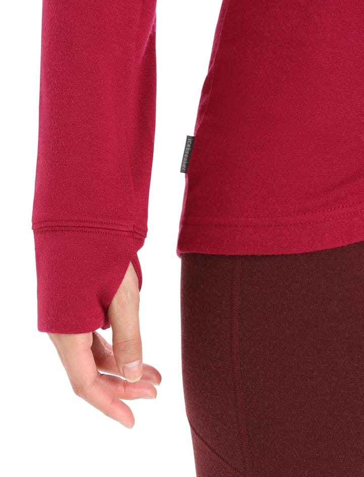 Icebreaker Women's Quantum III Long Sleeve Zip Hood Cherry/Espresso Icebreaker Icebreaker Women's Quantum III Long Sleeve Zip Hood Cherry/Espresso Icebreaker