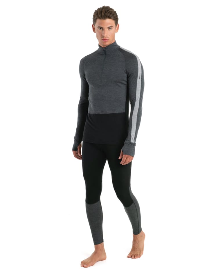 Icebreaker M Mer Zoneknit 200 Ls Half Zip Jet Hthr/Blk/Metro H/Cb Icebreaker Icebreaker M Mer Zoneknit 200 Ls Half Zip Jet Hthr/Blk/Metro H/Cb Icebreaker