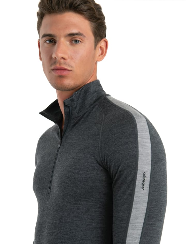 Icebreaker M Mer Zoneknit 200 Ls Half Zip Jet Hthr/Blk/Metro H/Cb Icebreaker Icebreaker M Mer Zoneknit 200 Ls Half Zip Jet Hthr/Blk/Metro H/Cb Icebreaker