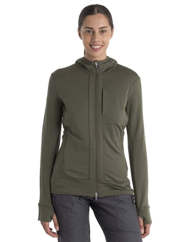Icebreaker W Quantum III Ls Zip Hood Loden Icebreaker Icebreaker W Quantum III Ls Zip Hood Loden Icebreaker