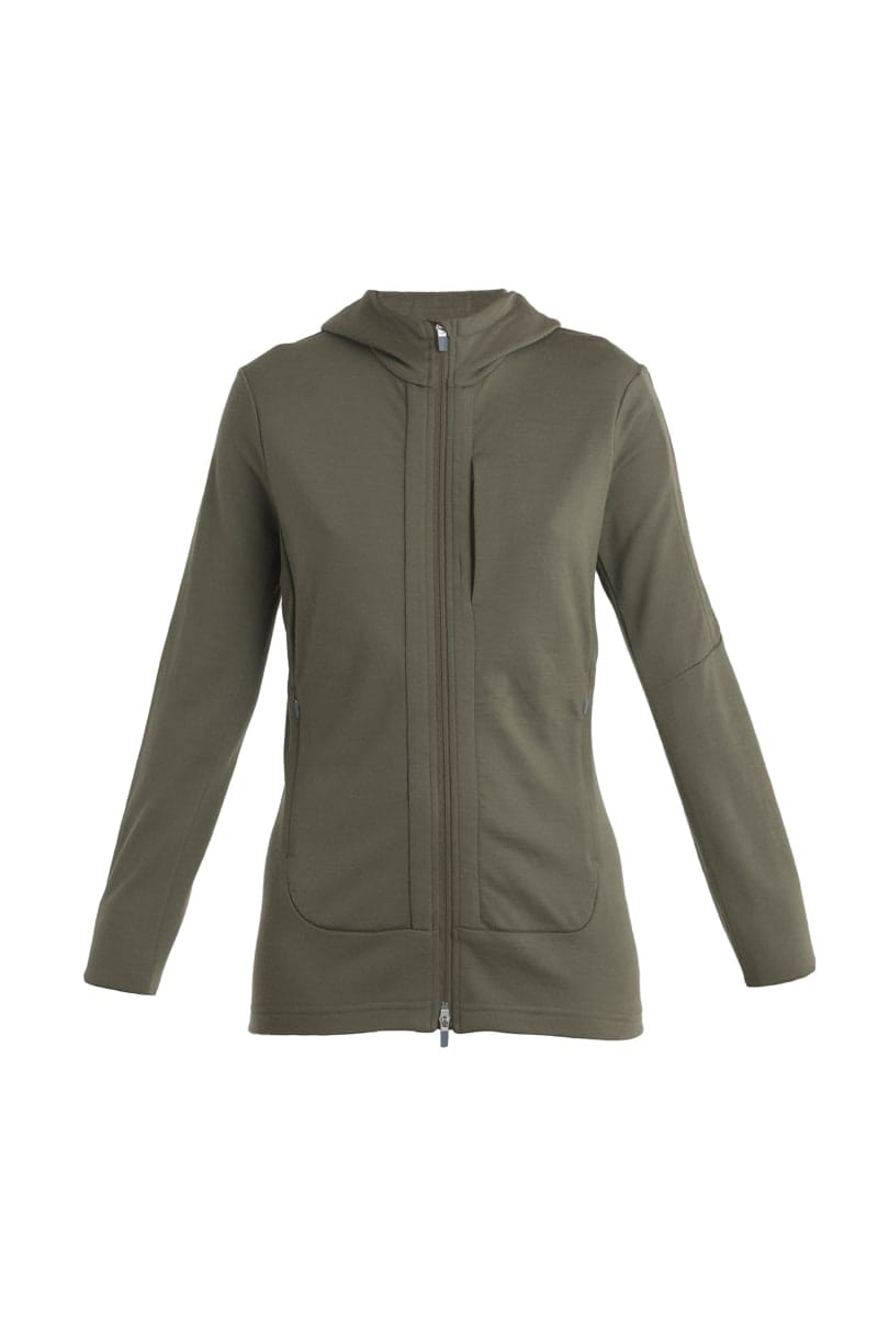 Icebreaker W Quantum III Ls Zip Hood Loden