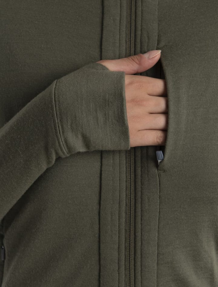 Icebreaker W Quantum III Ls Zip Hood Loden Icebreaker Icebreaker W Quantum III Ls Zip Hood Loden Icebreaker