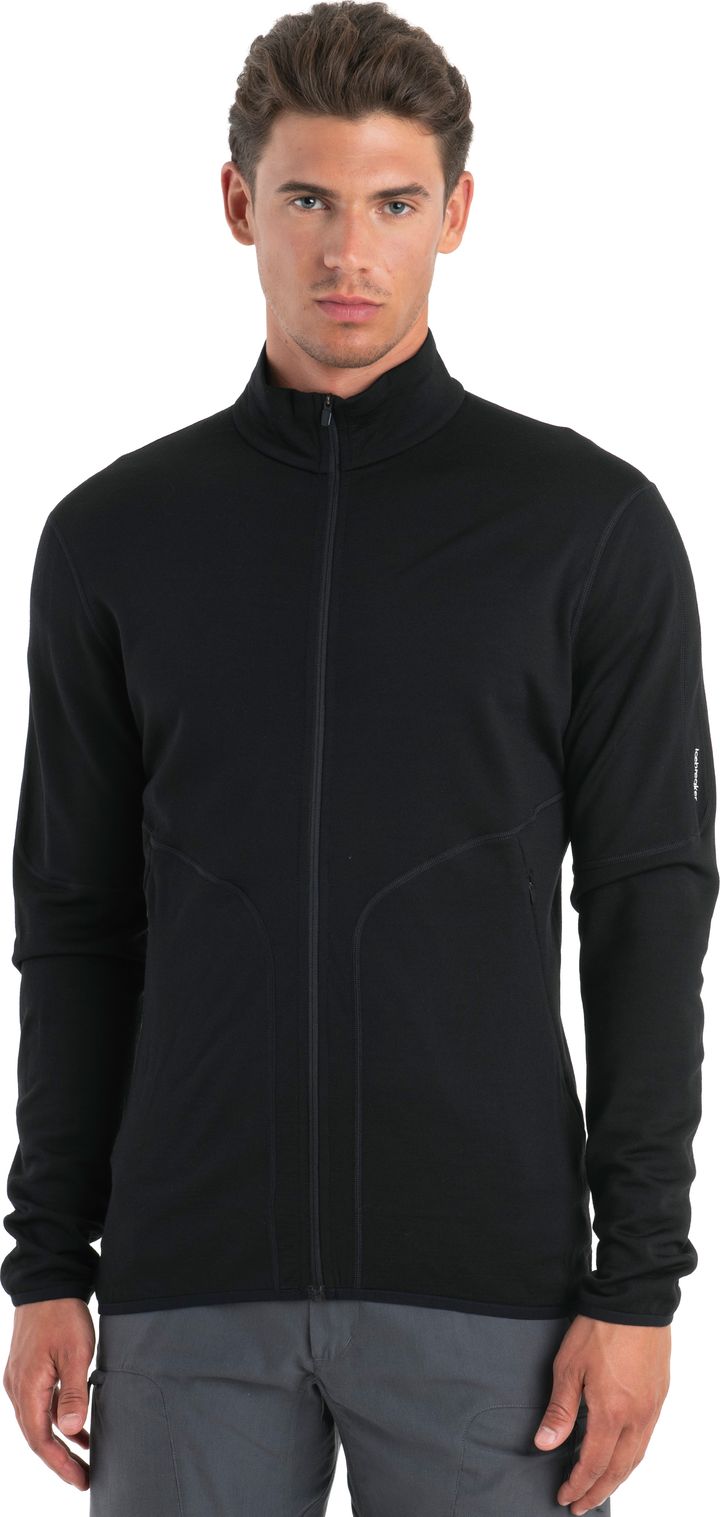 Icebreaker Men's Merino 560 Realfleece Elemental II Long Sleeve Zip Black Icebreaker