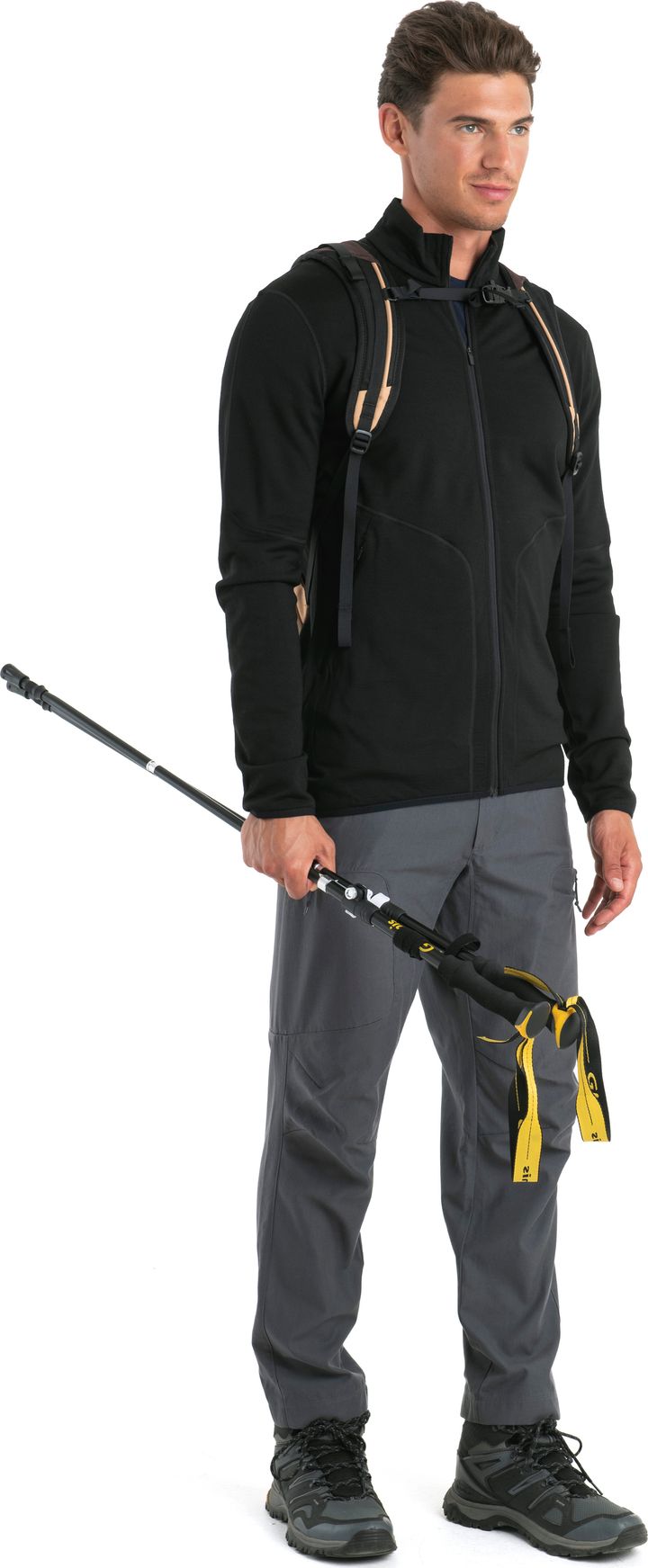 Icebreaker Men's Merino 560 Realfleece Elemental II Longsleeve Zip Black Icebreaker