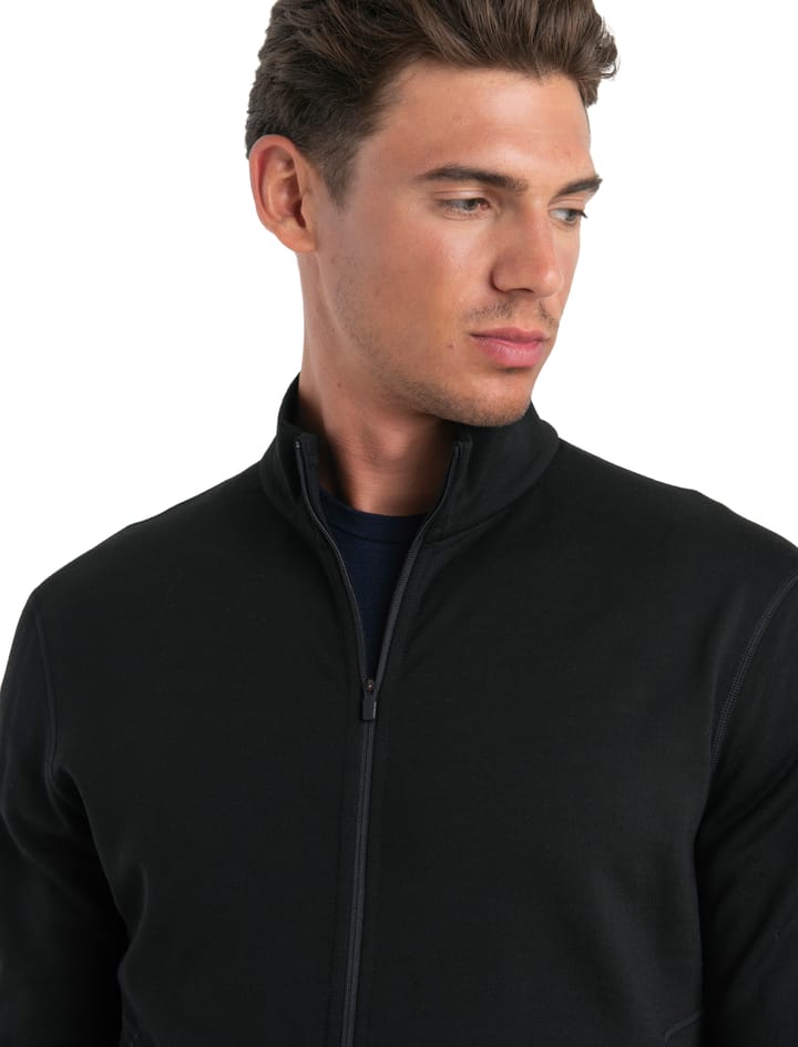 Icebreaker Men's Merino 560 Realfleece Elemental II Long Sleeve Zip Black Icebreaker