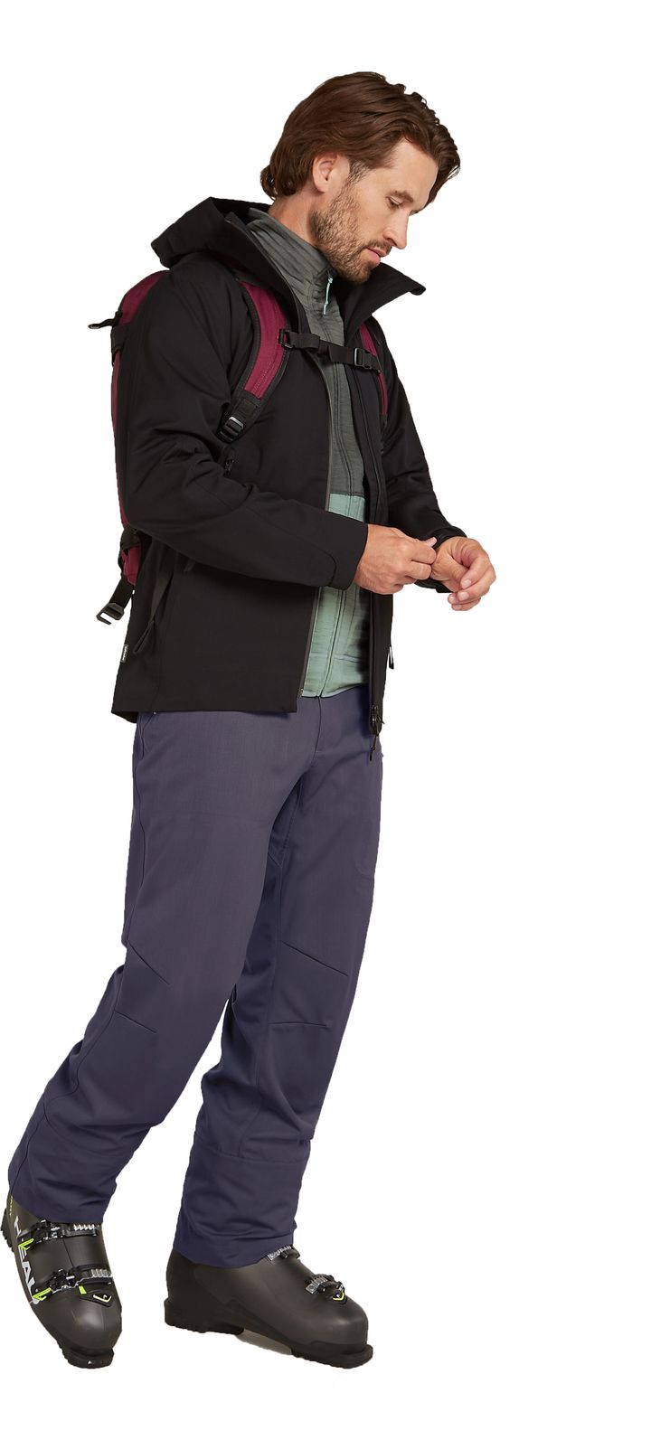 Icebreaker Men's Merino 400 Realfleece Descender Longsleeve Zip Galaxy/Moss/Core Black Icebreaker