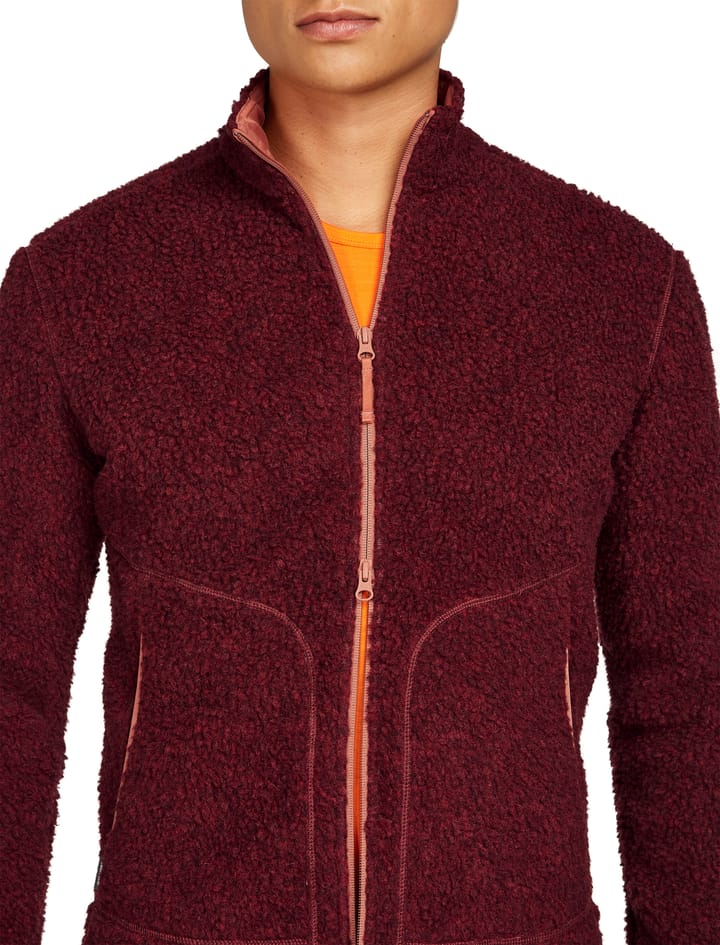 Icebreaker Men's Merino 800 Realfleece High Pile Longsleeve Zip Port Dk Hthr/cedar Wood Icebreaker