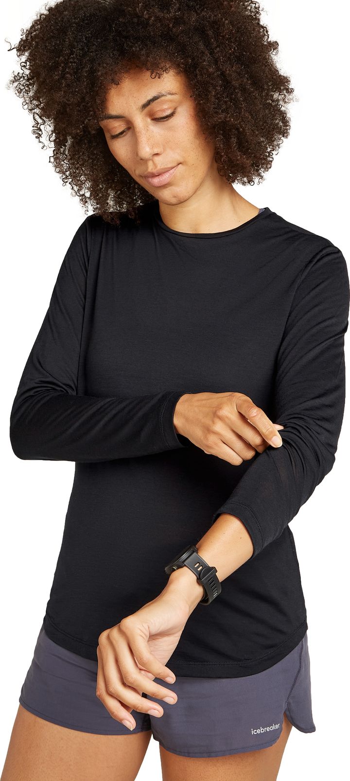 Icebreaker Women's Merino 125 Cool-Lite Sphere III Long Sleeve Tee Black Icebreaker