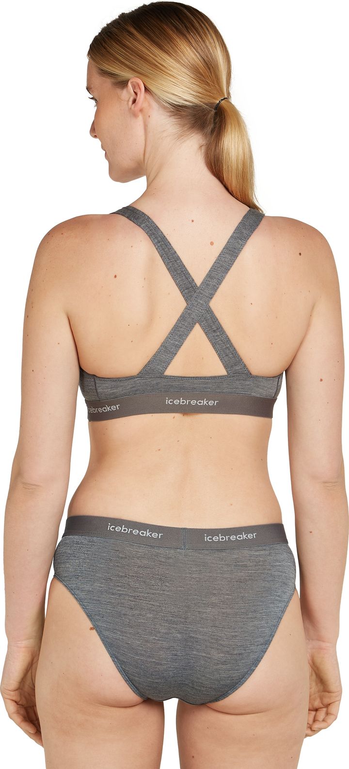 Icebreaker Women's Merino 125 Cool-Lite Sprite Racerback Bra Gritstone Hthr-013 Icebreaker