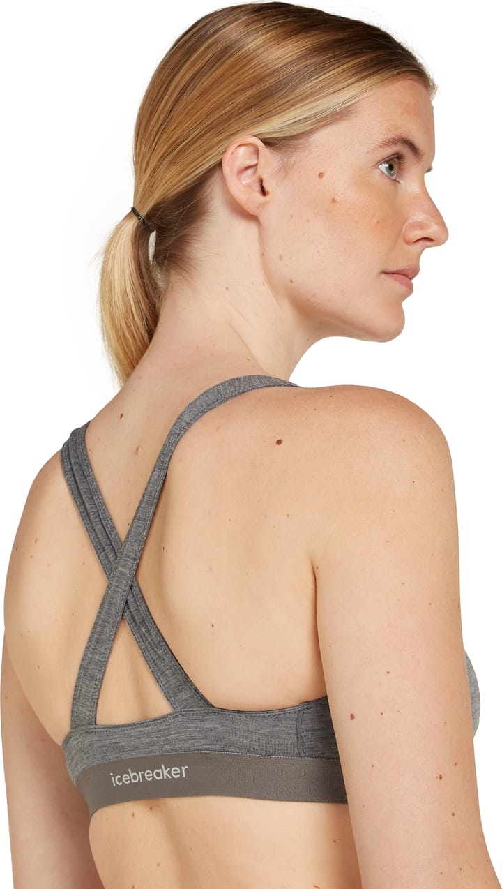 Icebreaker Women's Merino 125 Cool-Lite Sprite Racerback Bra Gritstone Hthr-013 Icebreaker