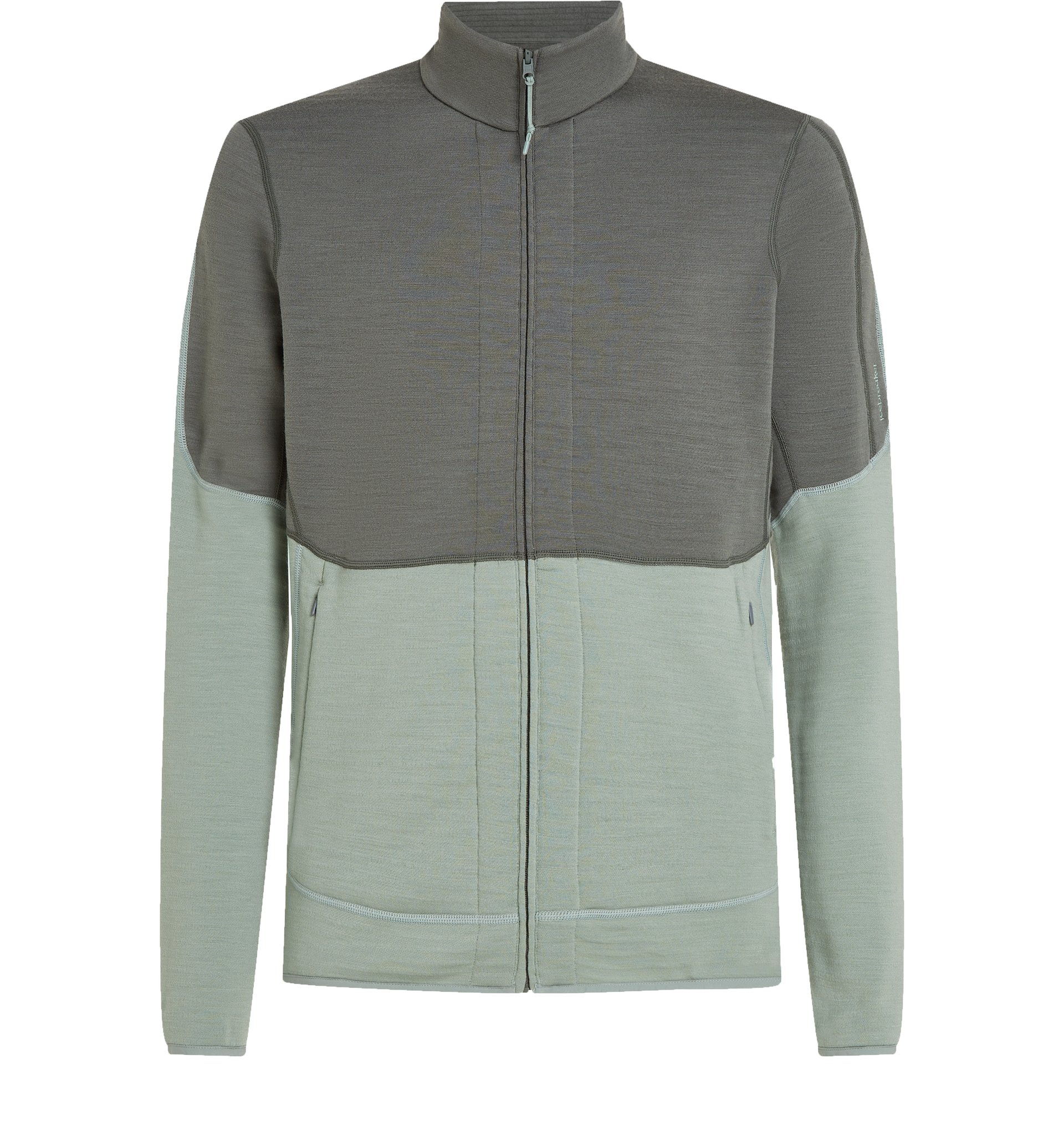 ICEBREAKER Men's Merino 400 Realfleece Descender Longsleeve Zip Galaxy/Moss/Core Black tröjor