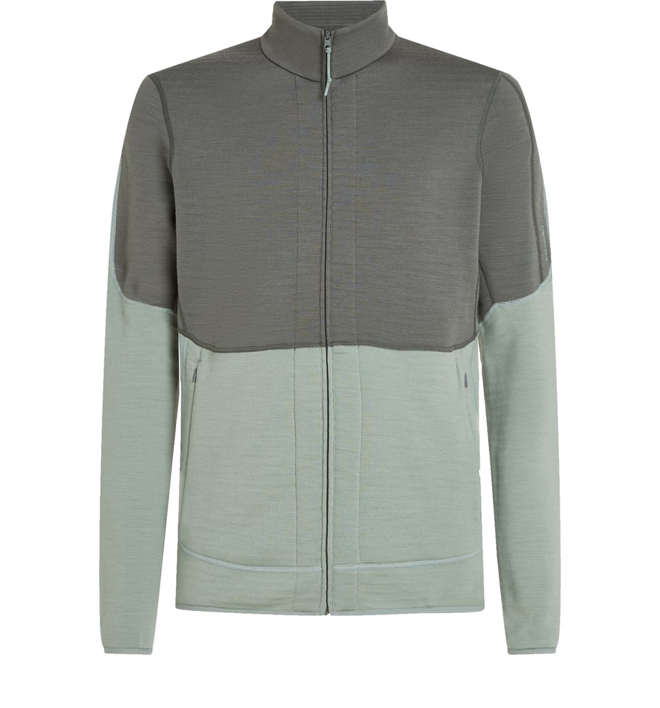 Men's Merino 400 Realfleece Descender Longsleeve Zip Galaxy/Moss/Core Black