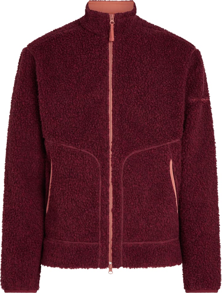 Icebreaker Men's Merino 800 Realfleece High Pile Longsleeve Zip Port Dk Hthr/cedar Wood Icebreaker