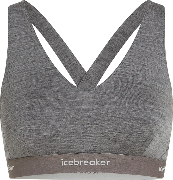 Icebreaker Women's Merino 125 Cool-Lite Sprite Racerback Bra Gritstone Hthr-013 Icebreaker