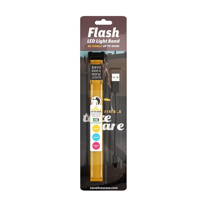 Save Lives Now Flash Led Light Band 1-Pack Rechargeable Yellow Save Lives Now