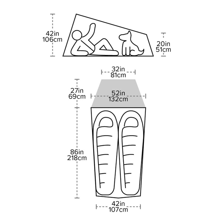 Big Agnes Fly Creek HV UL2 Gray/Greige Big Agnes Big Agnes Fly Creek HV UL2 Gray/Greige Big Agnes