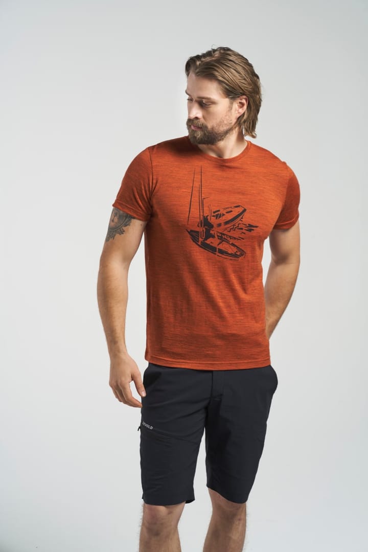 Devold Straumane Merino 150 Tee Man Brick Melange Devold Devold Straumane Merino 150 Tee Man Brick Melange Devold