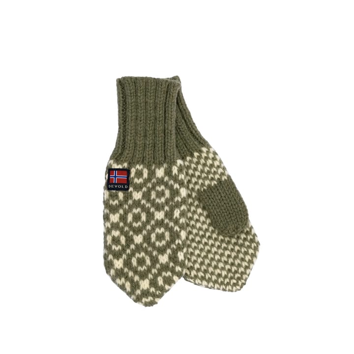 Devold Svalbard Wool Mitten Olive/Offwhite Devold