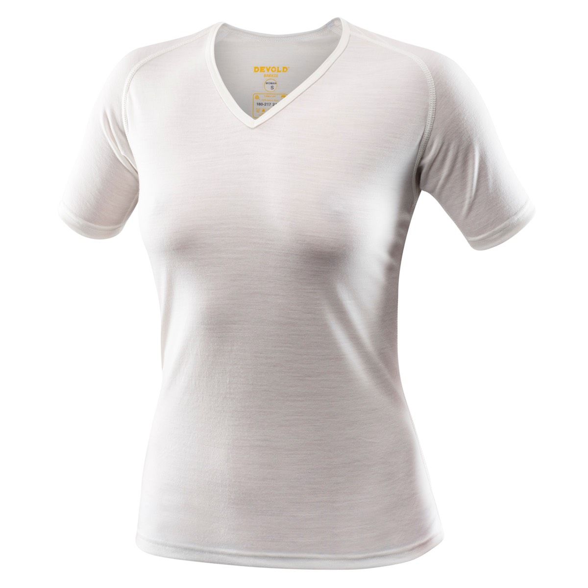 Devold Breeze Woman T-Shirt V-Neck Offwhite
