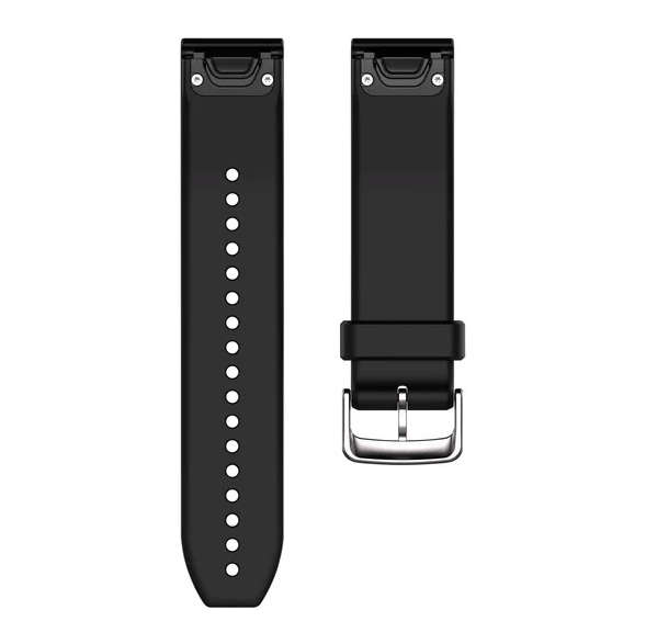 Garmin QuickFit® 22 Watch Bands, Black/Silver Silicone Black Garmin