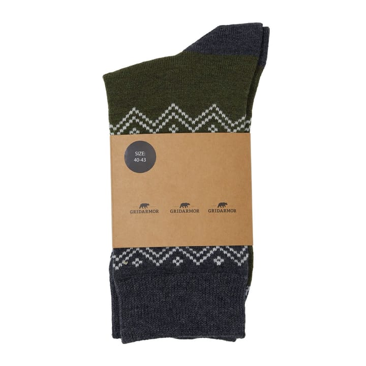 Gridarmor Heritage Merino Socks Green/Grey/White Gridarmor