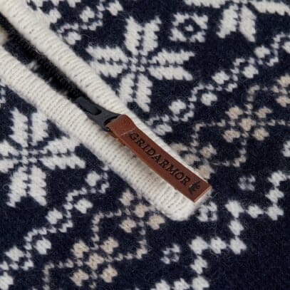 Gridarmor Women's Snøkrystall Half Zip Ullgenser Navy/White/Beige Gridarmor Gridarmor Women's Snøkrystall Half Zip Ullgenser Navy/White/Beige Gridarmor