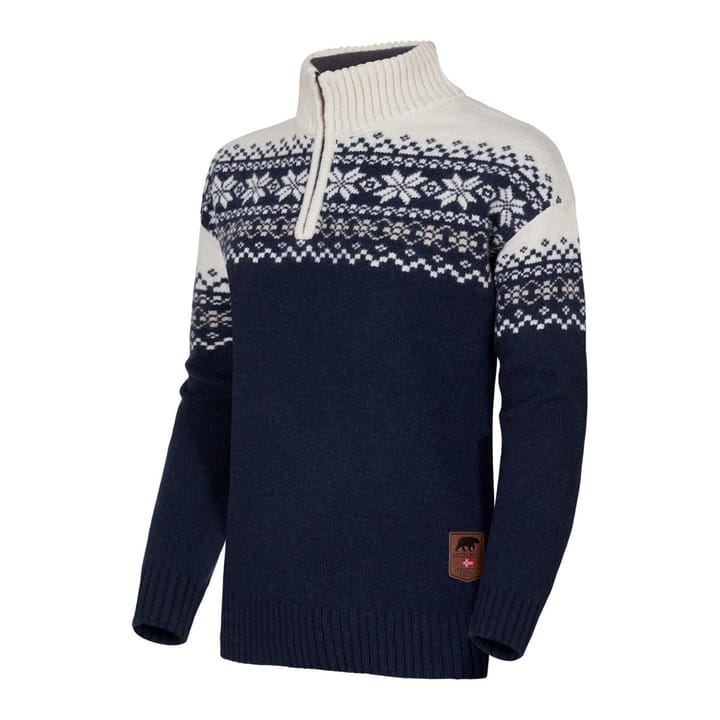 Gridarmor Snøkrystall Half Zip Ullgenser Wmn Navy/White/Beige Gridarmor