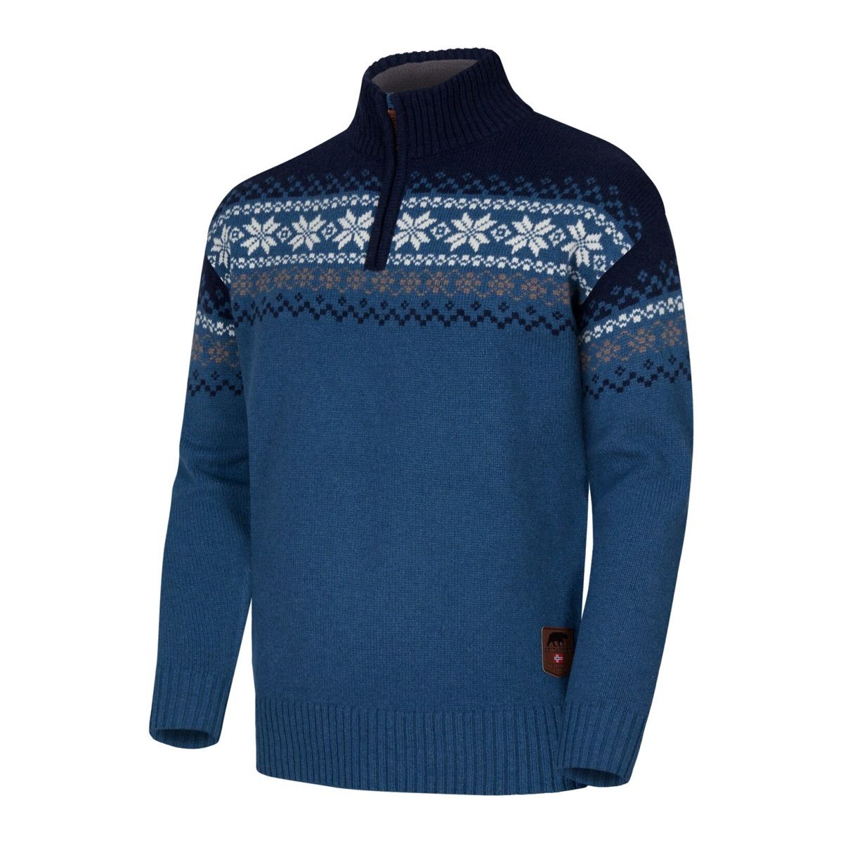 Gridarmor Snøkrystall Half Zip Ullgenser Men Blue/White/Navy