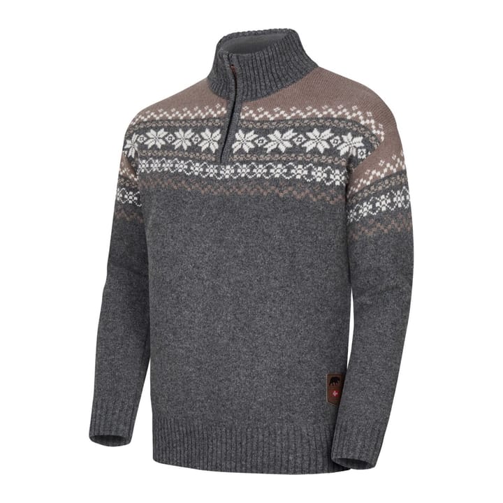 Gridarmor Snøkrystall Half Zip Ullgenser Men Grey/Beige/White ...