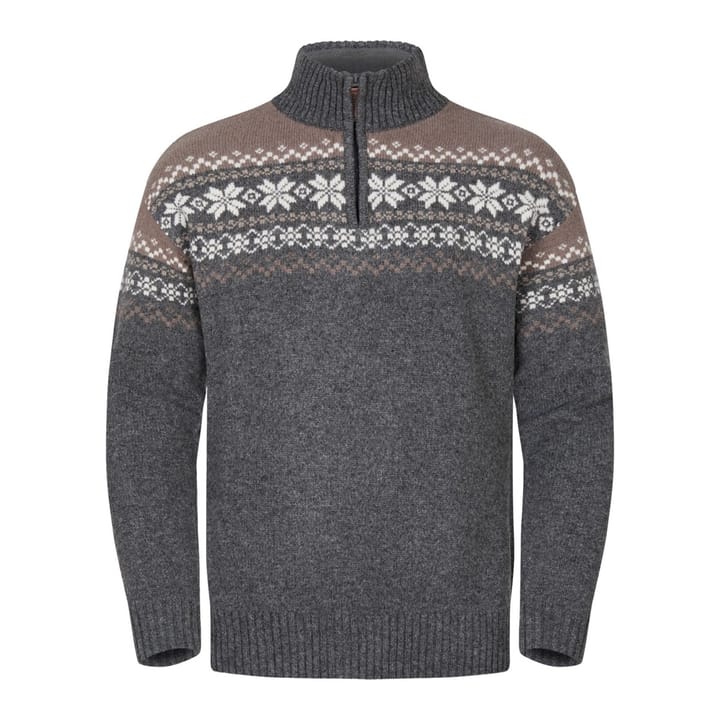 Gridarmor Snøkrystall Half Zip Ullgenser Men Grey/Beige/White Gridarmor