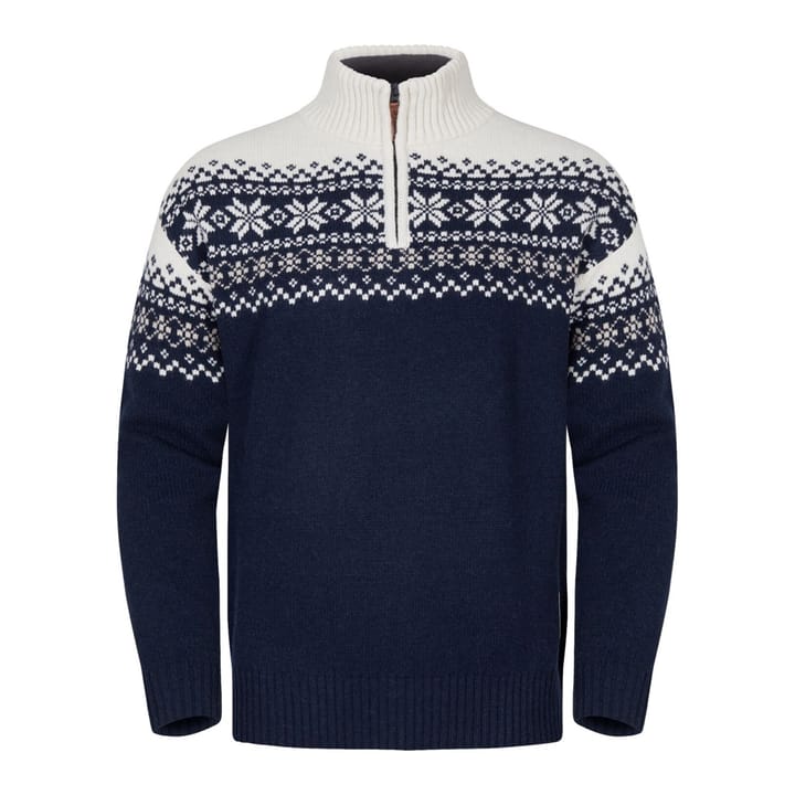Gridarmor Snøkrystall Half Zip Ullgenser Men Navy Blue/White/Brown Gridarmor Gridarmor Snøkrystall Half Zip Ullgenser Men Navy Blue/White/Brown Gridarmor