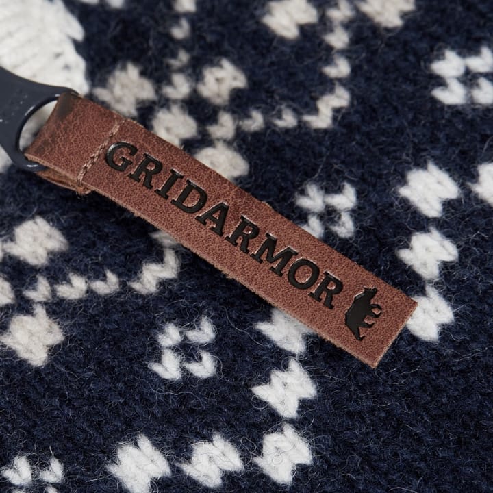 Gridarmor Snøkrystall Half Zip Ullgenser Men Navy Blue/White/Brown Gridarmor