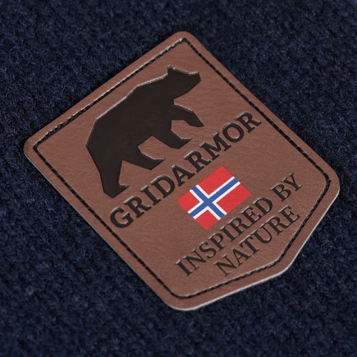 Gridarmor Snøkrystall Half Zip Ullgenser Men Navy Blue/White/Brown Gridarmor